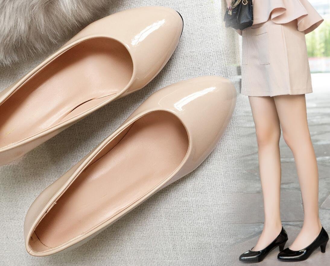 New style pointed shoes OL large size Customized fashionable thick women heels 3