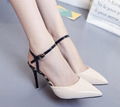 New high heels pointed lacquer leather sandals for women heels