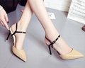 New high heels pointed lacquer leather sandals for women heels 4