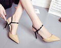 New high heels pointed lacquer leather sandals for women heels