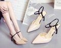 New high heels pointed lacquer leather sandals for women heels