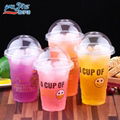 Factory supply disposable clear plastic cup with cover lids 1