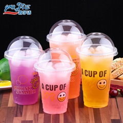 Factory supply disposable clear plastic cup with cover lids