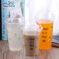 Factory supply disposable clear plastic cup with cover lids 4
