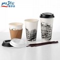 Disposable black disposable paper coffee cups in bulk for sale 2