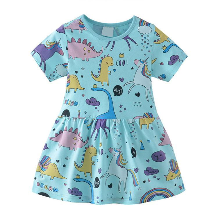 Kids clothes summer children girls cartoon dress 2