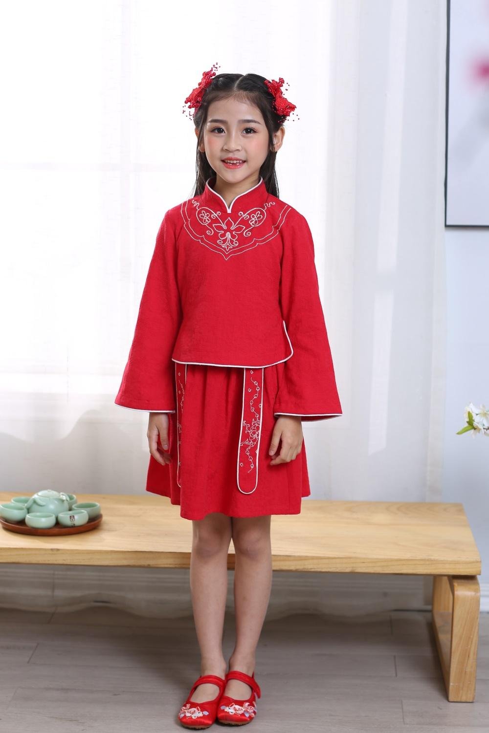 Cheap hot sale girl Tang suits summer Chinese traditional dress Hanfu  ethnic lo
