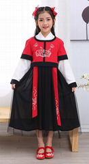 Wholesale summer girl Chinese traditional ethnic long sleeve princess coat dress