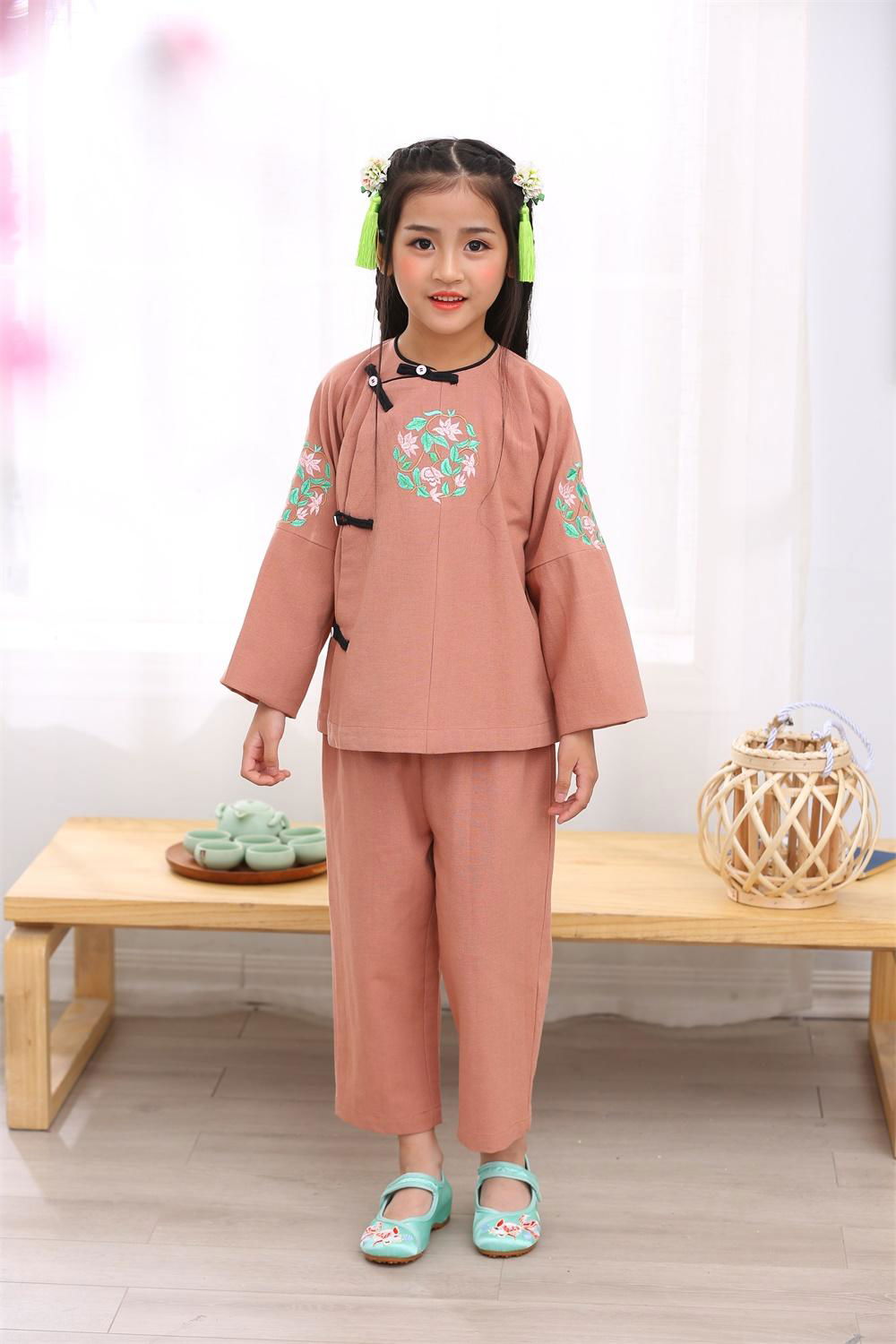 Wholesale girl summer children ethnic style Hanfu retro chinese traditional paja 2