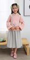 Girl summer embroidered cotton long sleeve mandarin colar two piece sets Chinese 1