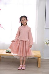 Cheap hot sale girl Tang suits children Hanfu Chinese traditional embroidered cl