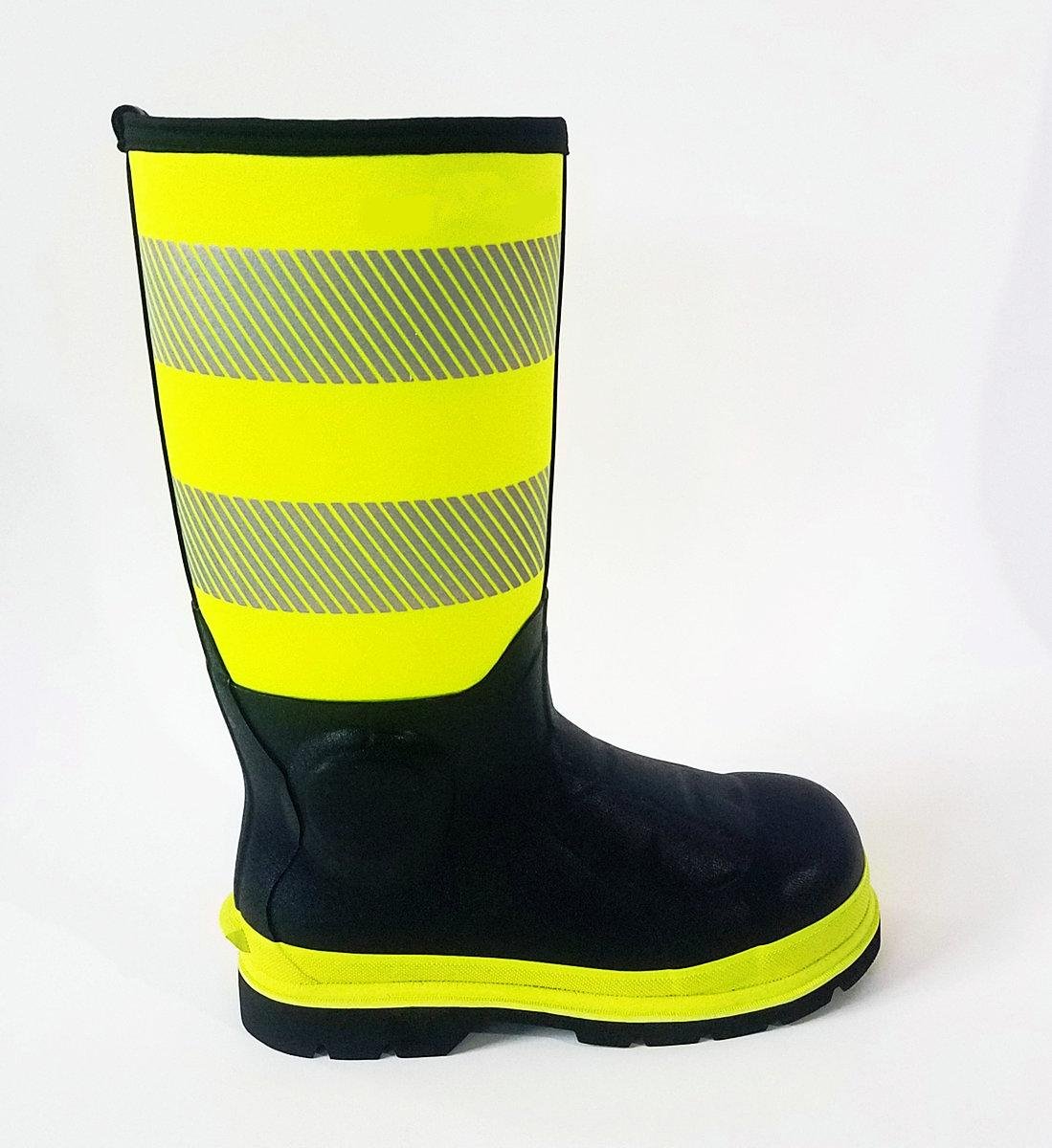 High visibility Safety Boot Handmade of natural rubber Protective toe cap Perfor