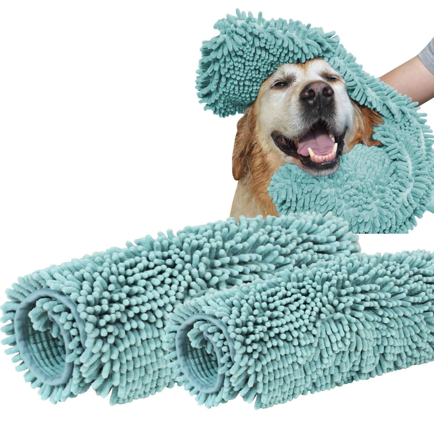 Fast Drying Pet Bath Towel Ultra Absorbent Microfiber Chenille Towel for Dogs 