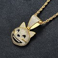 Iced out AAA+ Cubic Zirzonia Stone Cute Emoji Charm Necklace Collier Hiphop 4