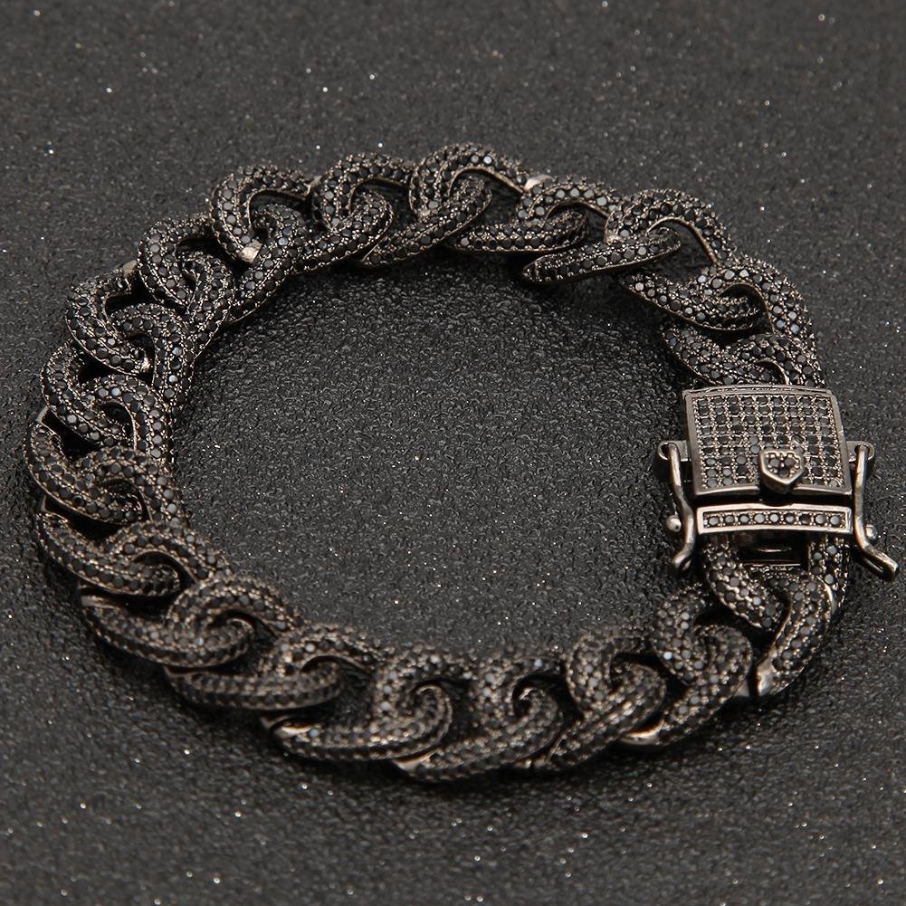 gold silver chain thin 12mm chain bracelet cubic zirconia cuban chain Bracelet 4