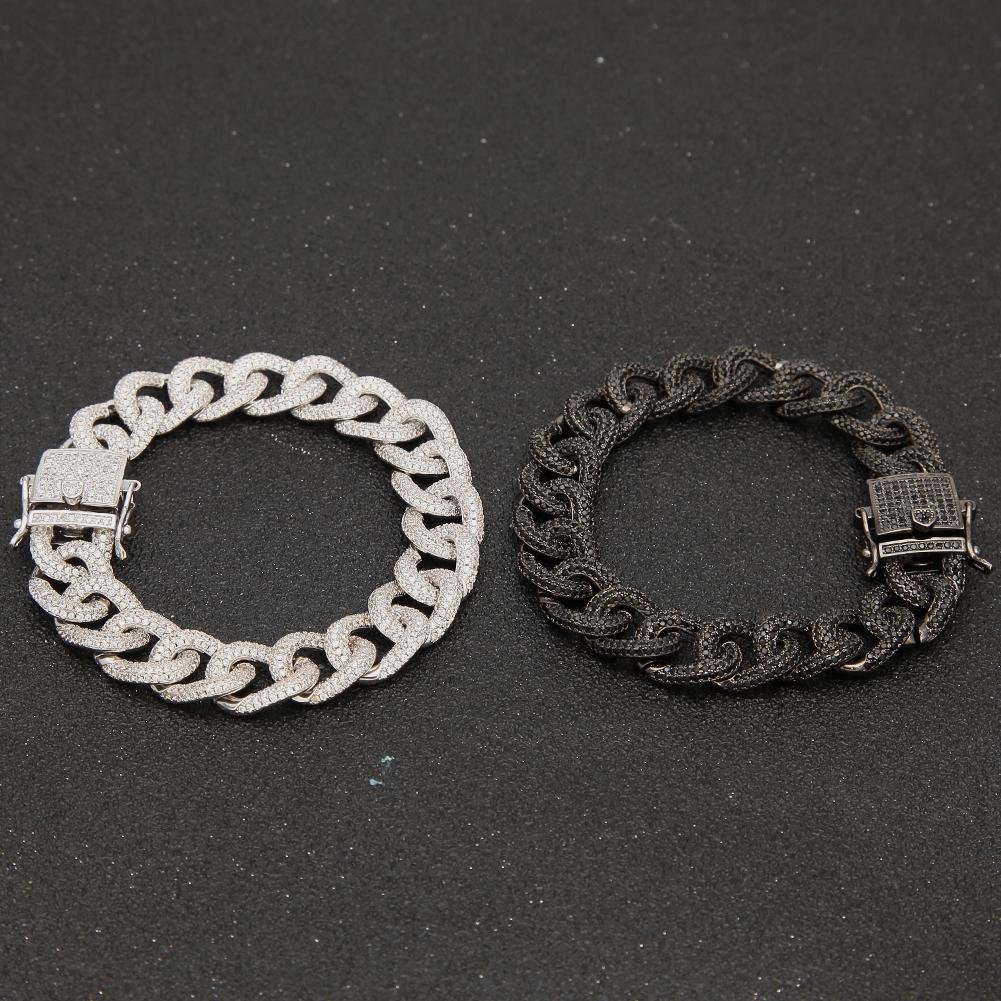 gold silver chain thin 12mm chain bracelet cubic zirconia cuban chain Bracelet 5