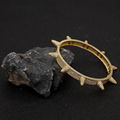 Wire Gold Color Cuff Bangle Copper Zircon Twist Thorns Bracelets  3