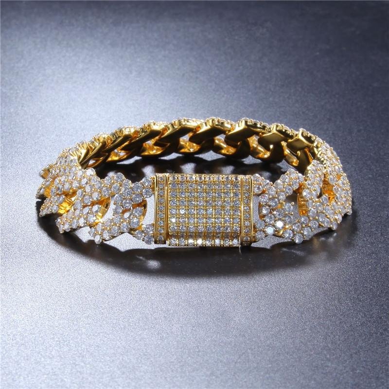 Bracelet Hipster Jewelry Micro Pave Full Diamond Cuban Link Bracket  3