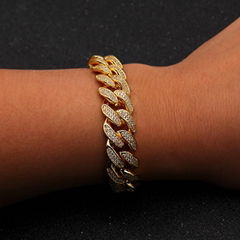 Jewelry Male Hiphop Gold Jewelry Chain Bracelet Fine AAA Cubic Zircon Bangle