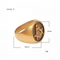 Latest Design Freemason Symbol Masonic Unisex Wedding Band Ring  3