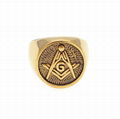 Latest Design Freemason Symbol Masonic Unisex Wedding Band Ring  4