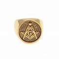 Latest Design Freemason Symbol Masonic Unisex Wedding Band Ring  5