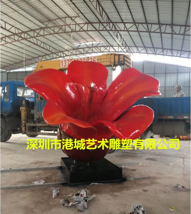 玻璃鋼木棉花雕塑 仿真植物花朵雕塑落地擺件