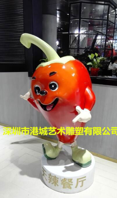 餐飲行業水果蔬菜造型公仔玻璃鋼辣椒卡通雕塑擺件 4