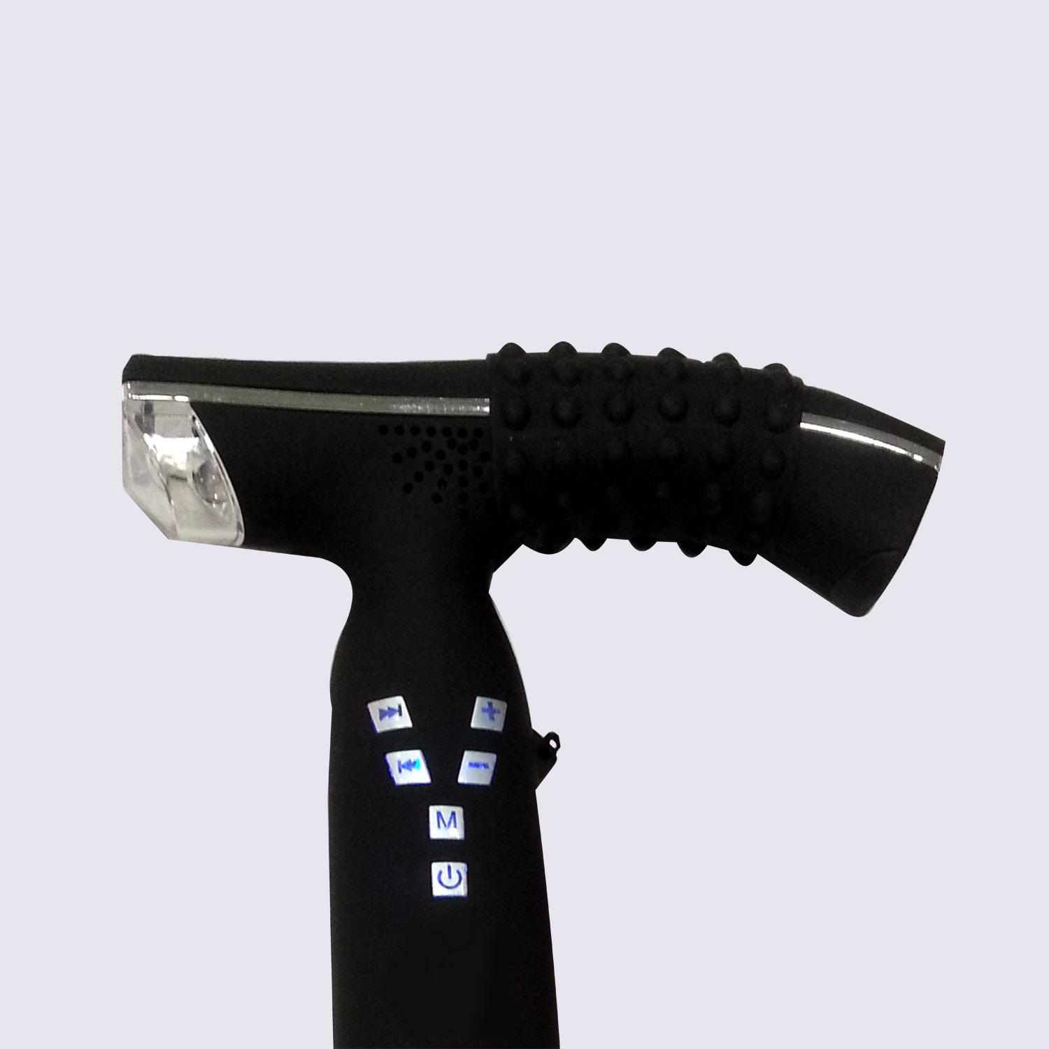 LED Light Flashing Alarm FM Radio Adjustable Walking Stick