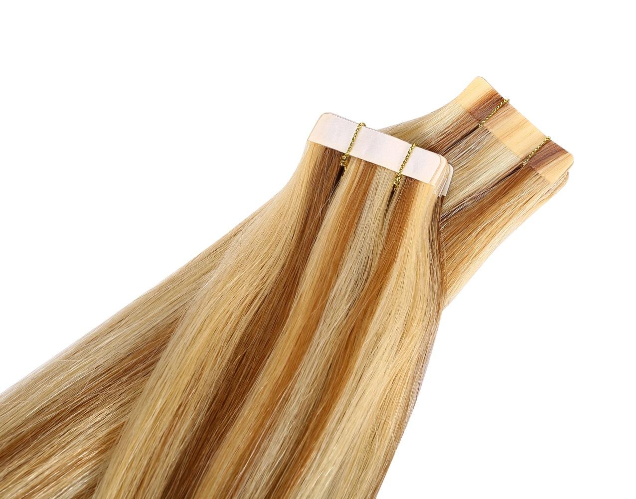 Double Drawn Remy  Tape in Hair Extensions Piano Color 3