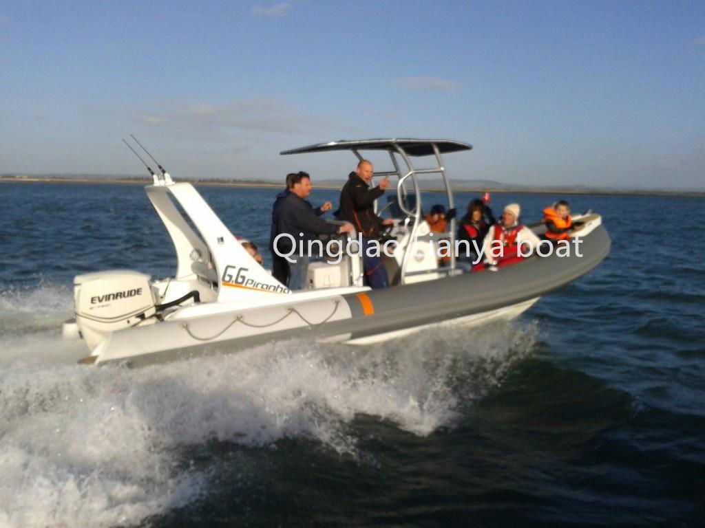 Liya 22feet fiberglass hull inflatable boat rib  5