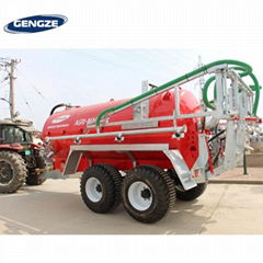 Tractor towed liquid fertilizer applicator slurry spreader