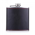 china factory 8oz leather wrap hip flask