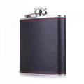 china factory 8oz leather wrap hip flask for men 2