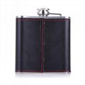 china factory 8oz leather wrap hip flask for men 3