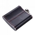 china factory 8oz leather wrap hip flask for men