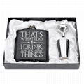 stainless steel hip flask gift set for