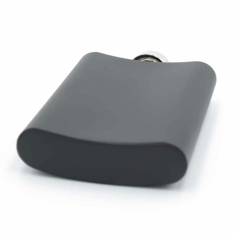 6oz matt black hip flask  3