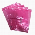 pink pe bags with zipper