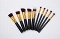 Private Label 10 pcs Cosmetic brushes High Quality Synthetic Hair Brush Set  4