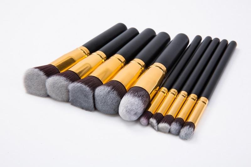 Private Label 10 pcs Cosmetic brushes High Quality Synthetic Hair Brush Set  2