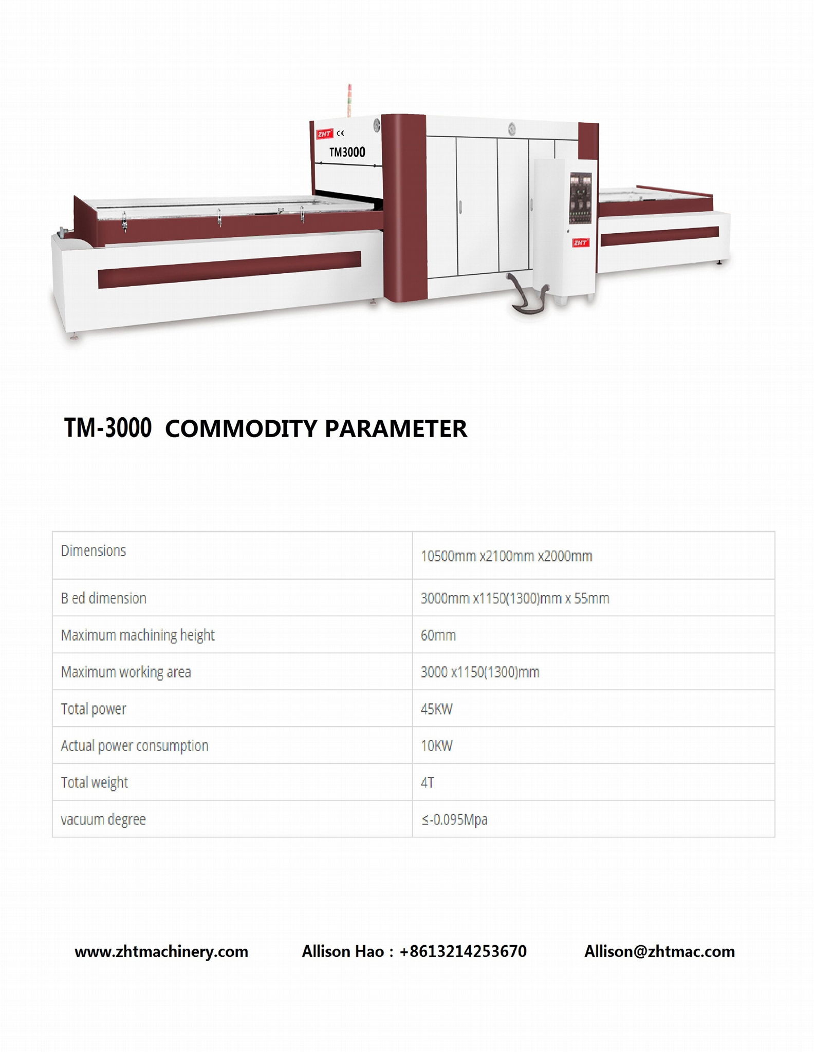 Manufacturer of standard and custom hydraulic laminating presses ZHT MACHINERY 2