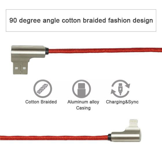 Charging+Data Double 90 Degree Elbow USB Cable for IOS 2