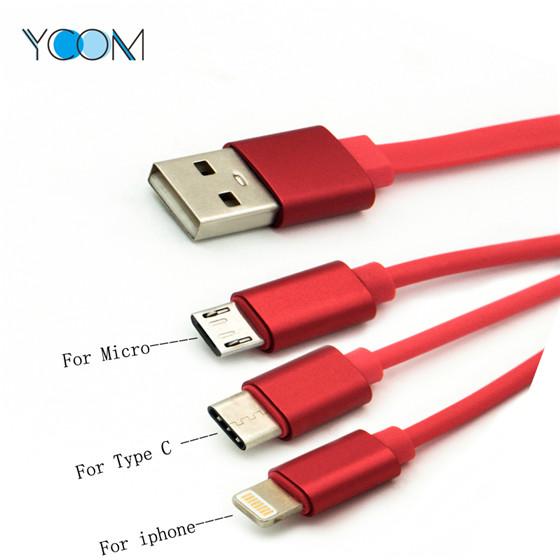 Telescopic Type 3 in 1 USB Charging Data Cable  2