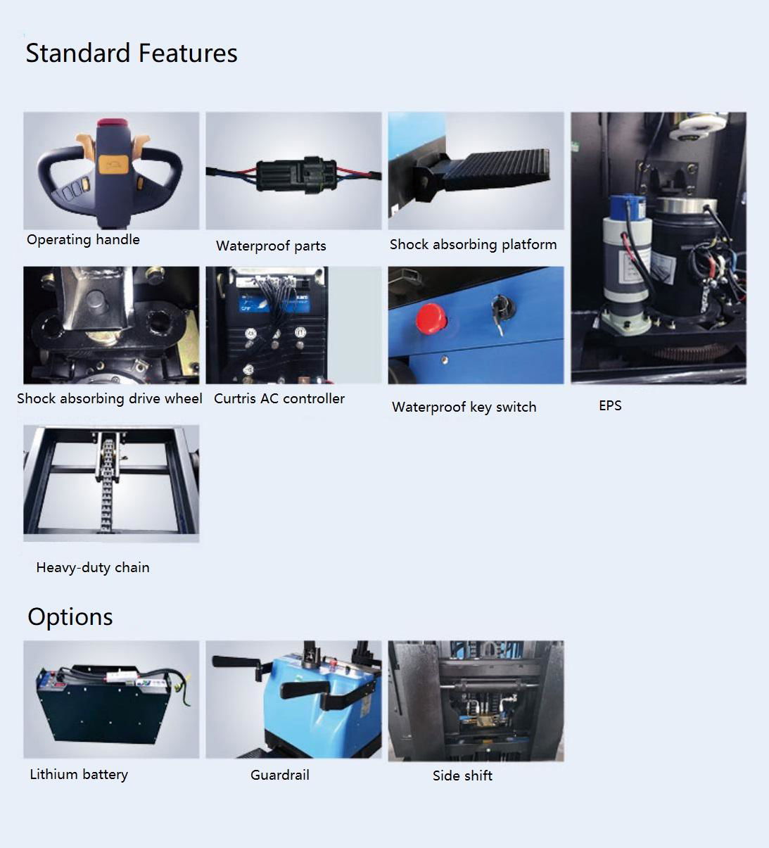 Rider type couterbalanced electric stacker 0.6t or 0.8t or 1.2t 3