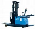 Counterbalanced reach truck with standing on platform capacity 1t to 2t