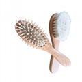 New Baby Care Pure Natural Wool Baby Wooden Brush Comb Brush Baby Hairbrush 