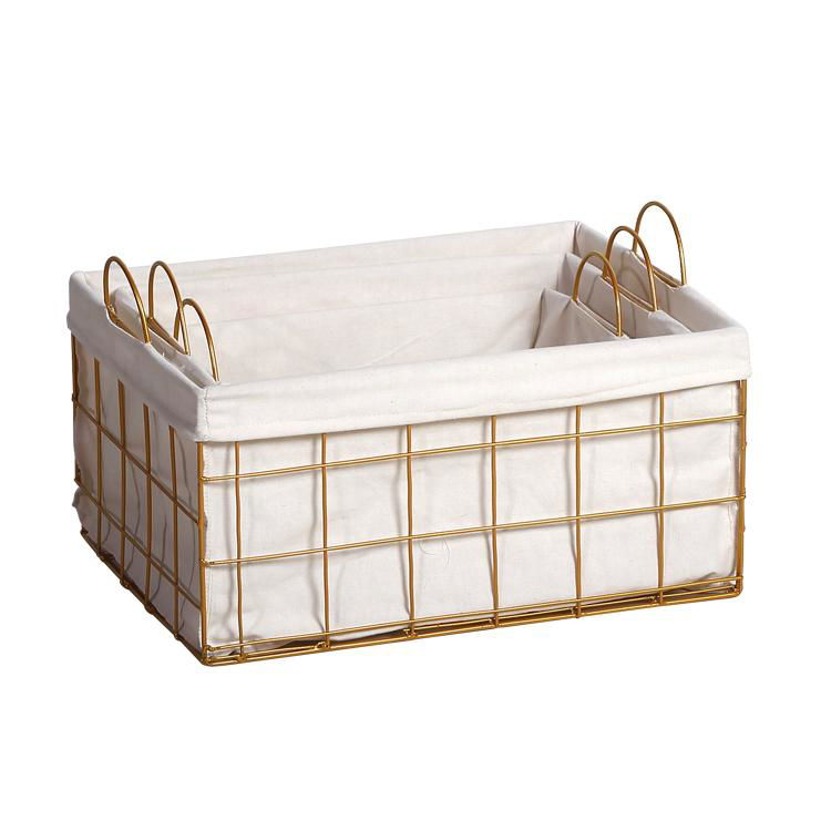 Modern wire rectangle home sundries storage basket 2