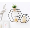 Round shape gold metal wire wall mounted floating storage shelf