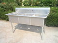 Stainless Steel Sink With Baffle Between